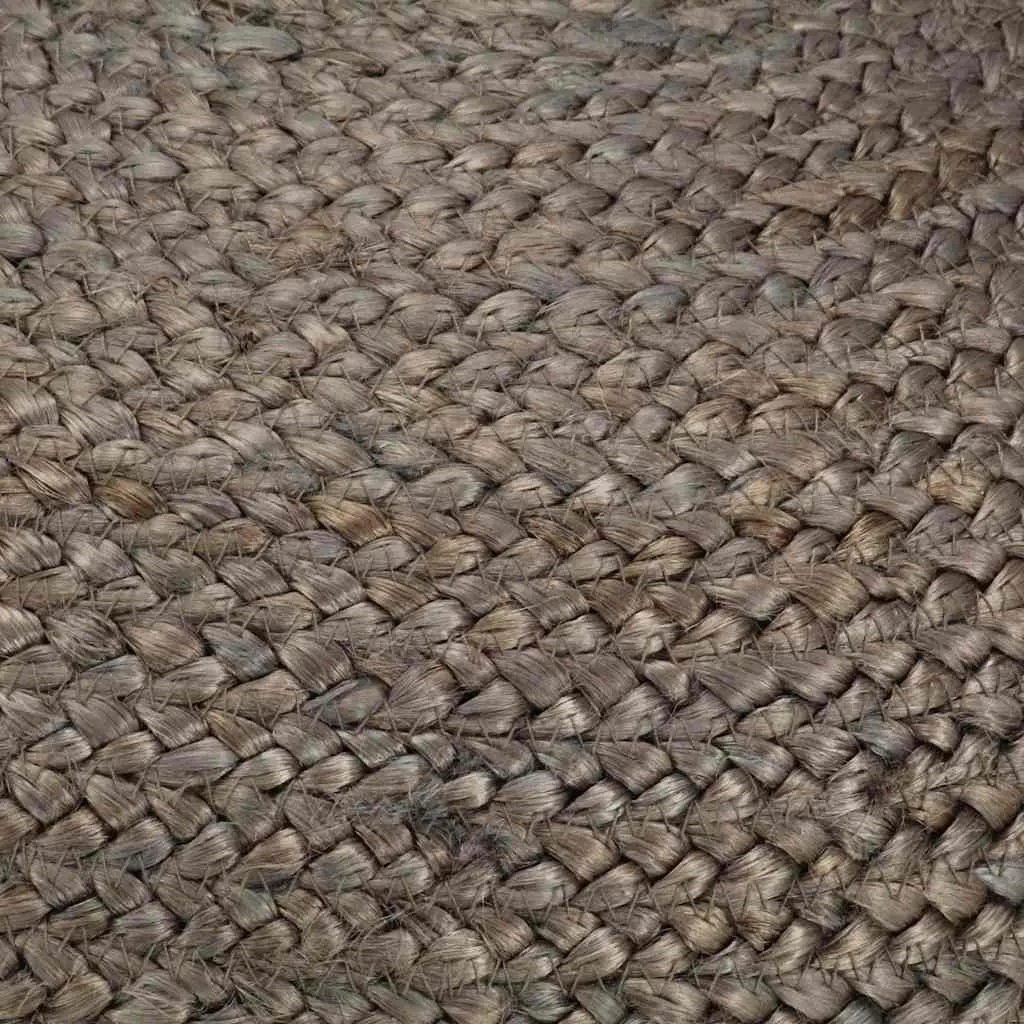 Braided Jute Pouffe Footstool in Grey for Comfort