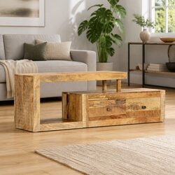 Solid Mango Wood TV Cabinet 120x30x40cm in Brown