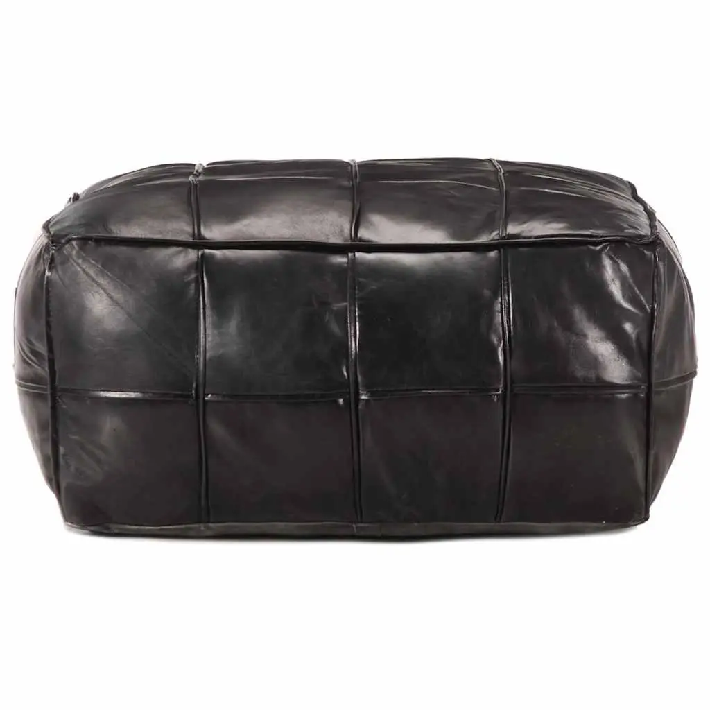 Pouffe Footstool Ottoman Black Modern Comfort Home Decor Relaxation Furniture