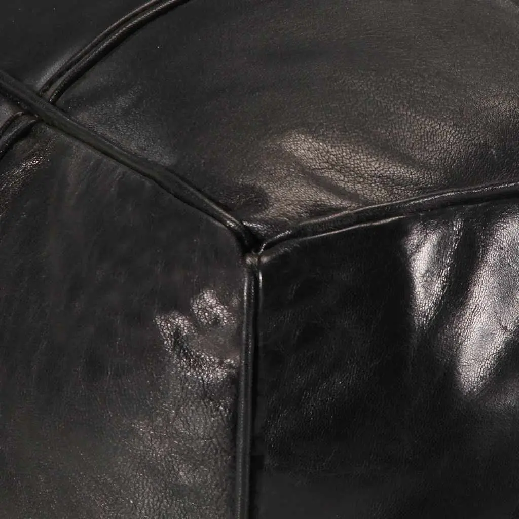 Pouffe Footstool Ottoman Black Modern Comfort Home Decor Relaxation Furniture