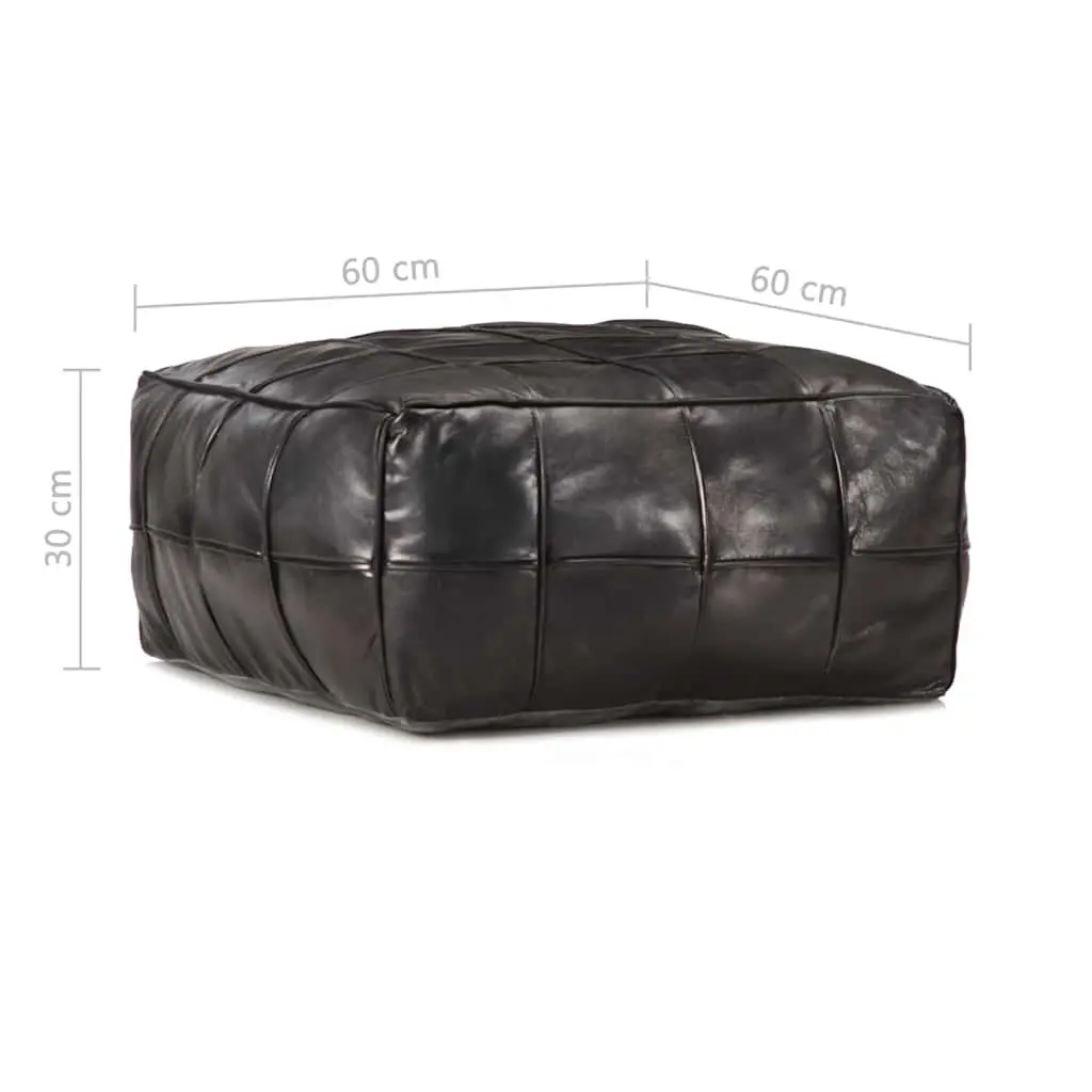 Pouffe Footstool Ottoman Black Modern Comfort Home Decor Relaxation Furniture
