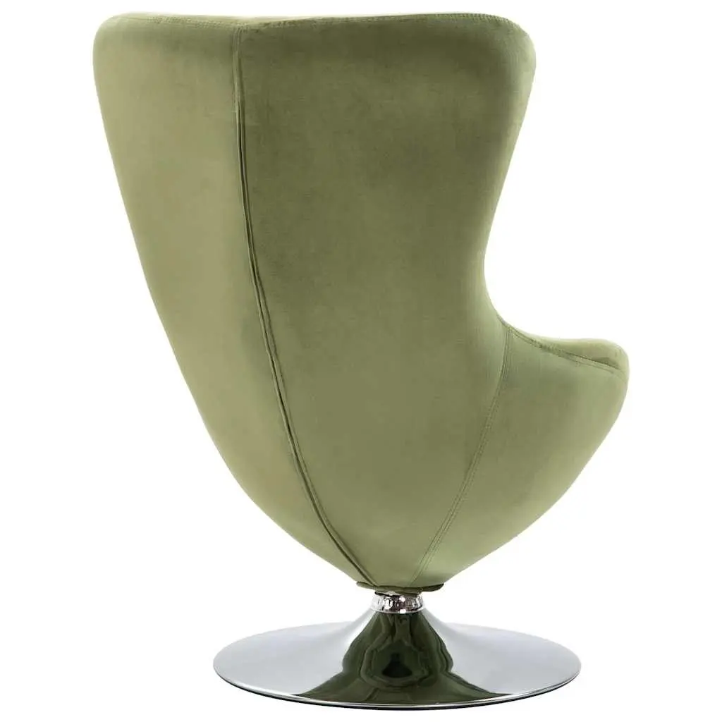 Swivel Egg Chair Green Velvet Upholstered Armchair 360 Degree