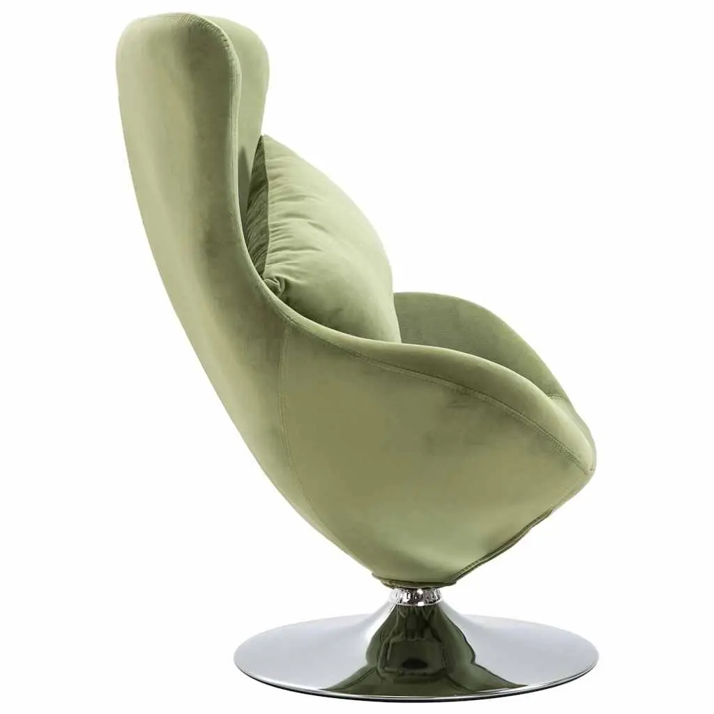 Swivel Egg Chair Green Velvet Upholstered Armchair 360 Degree