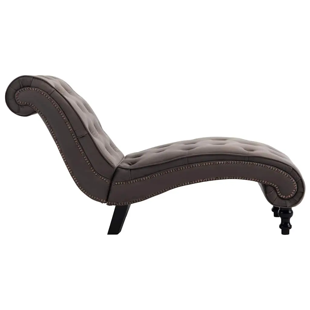Chaise Lounge Grey Velvet Accent Chair Scrolled Design Button Tufted Bedroom