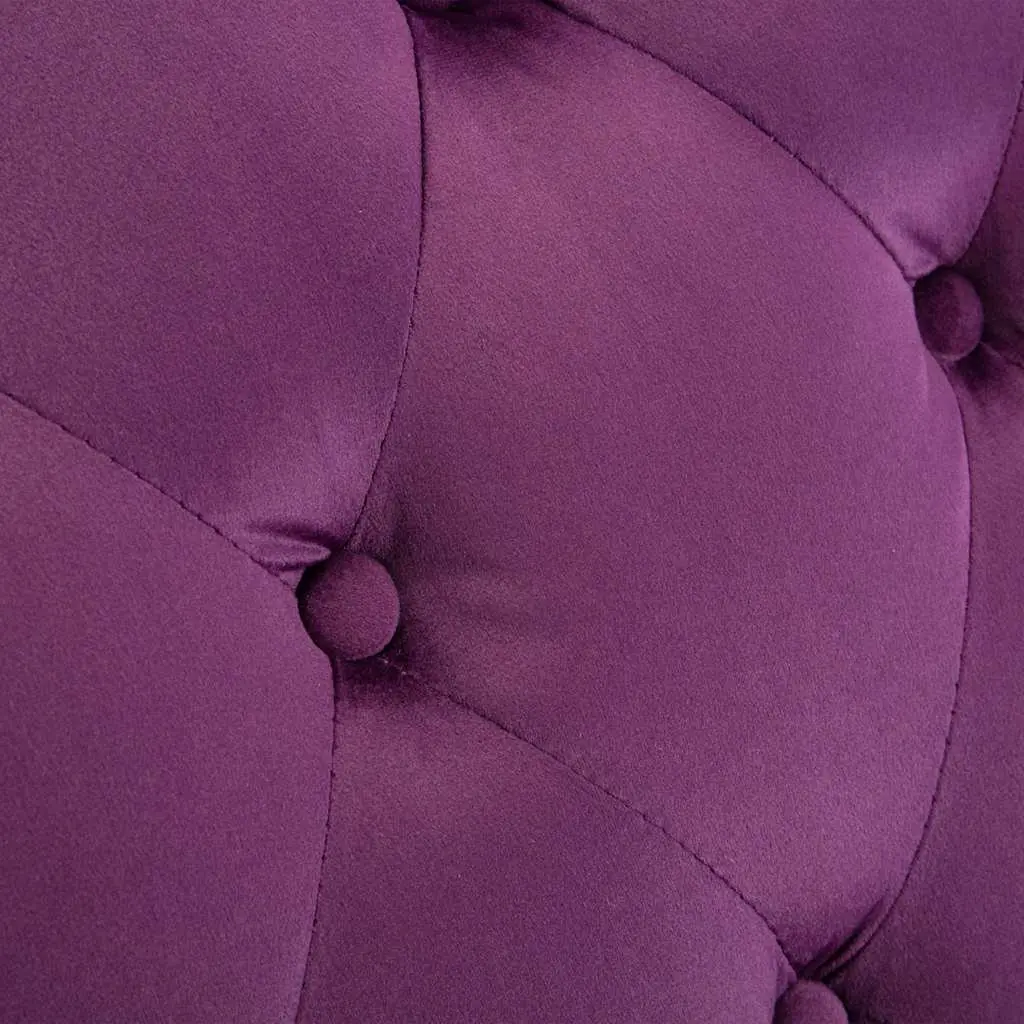 Chaise Lounge Purple Velvet Accent Furniture Ergonomic Support Thick Padding