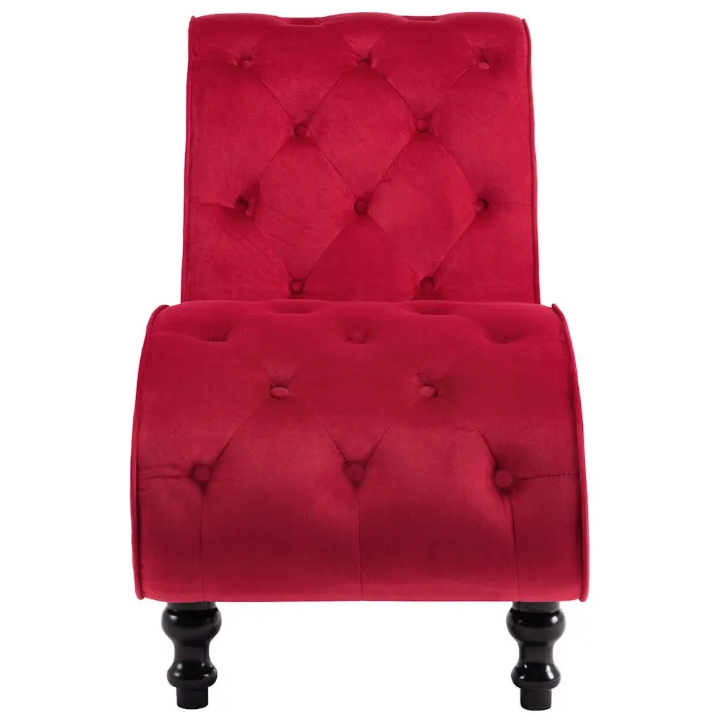 Velvet Chaise Lounge Chair Red Button Tufted Upholstered Accent Furniture