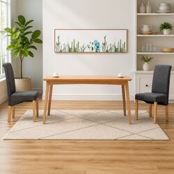 Set of 2 Grey Fabric Dining Chairs for Living Spaces