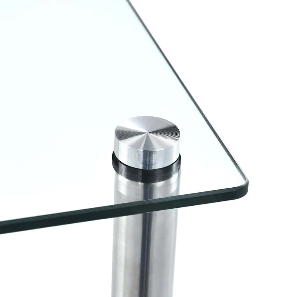 5-Tier Standing Shelf Transparent Tempered Glass Storage Unit