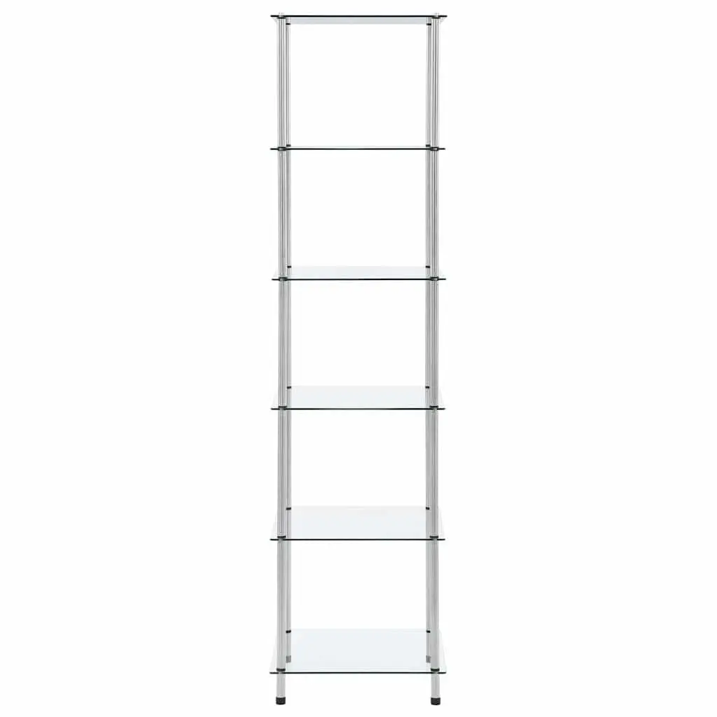 6-Tier Tempered Glass Shelf Unit 40x40x160cm