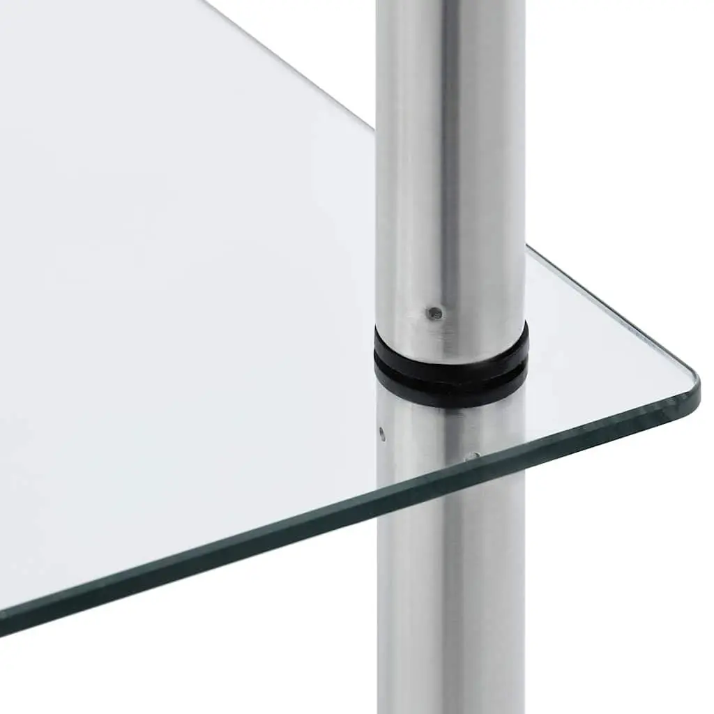6-Tier Tempered Glass Shelf Unit 40x40x160cm