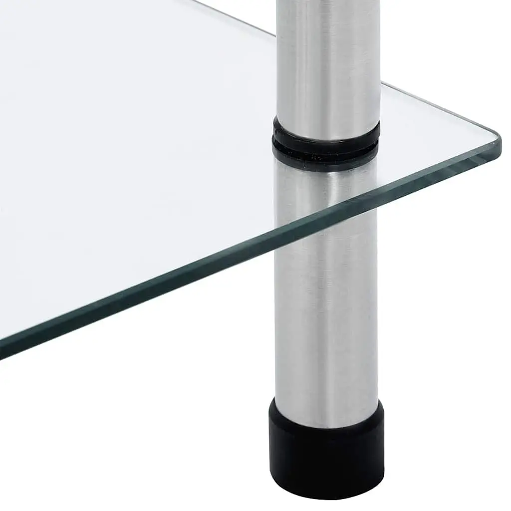 6-Tier Tempered Glass Shelf Unit 40x40x160cm