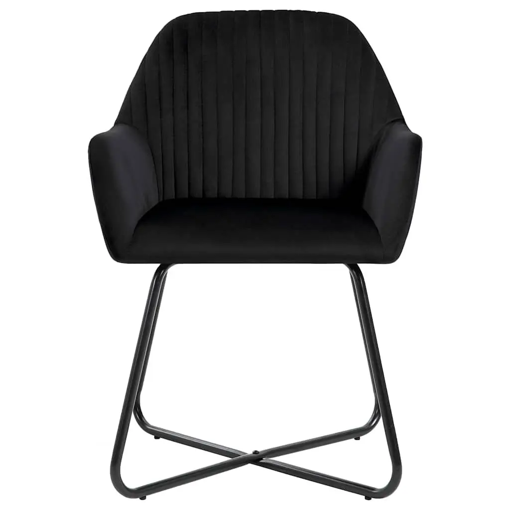 Dining Chairs Black Velvet 2 pcs Kitchen Living Room Seating with Armrests