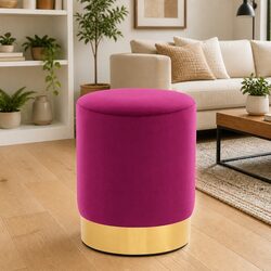 Purple Velvet Barrel Stool for Stylish Comfort
