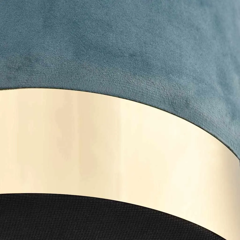 Barrel Stool Light Blue Velvet Metal Base 28 x 36 cm