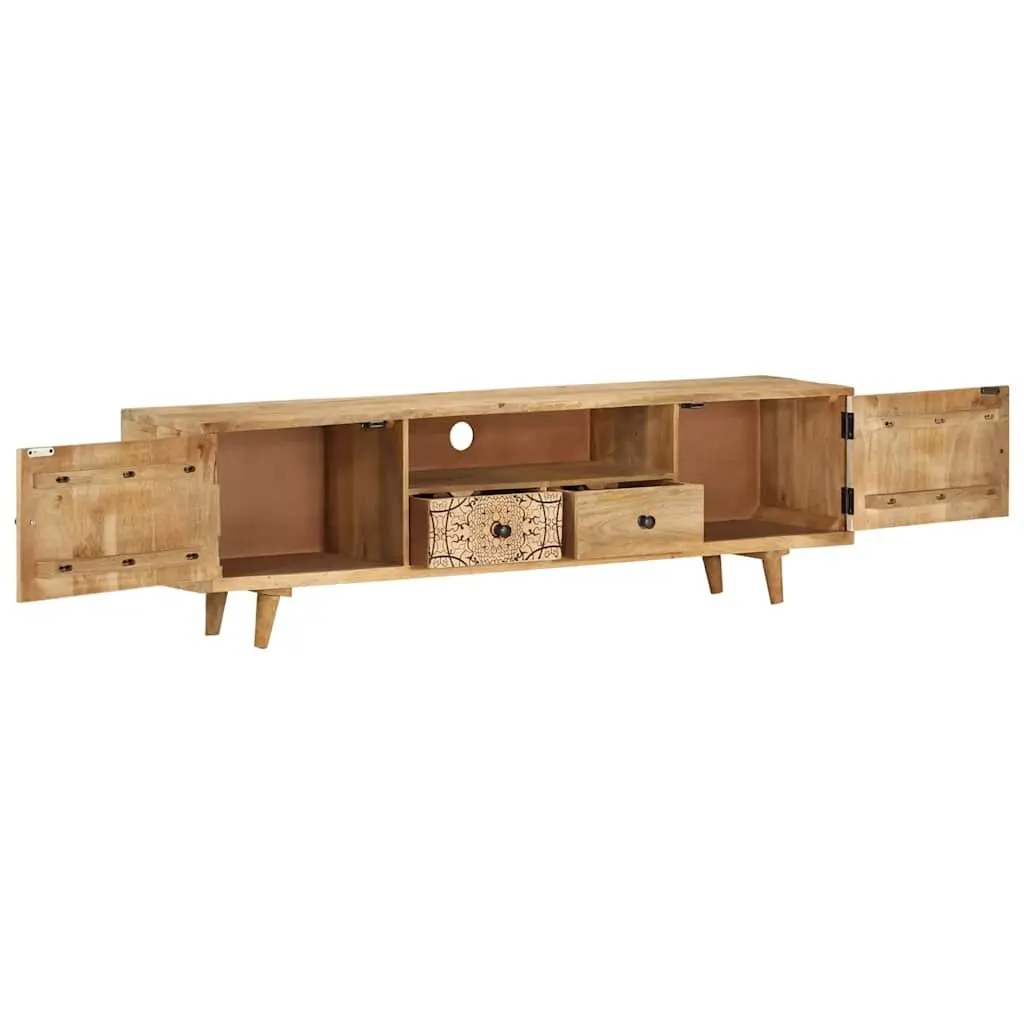 Solid Mango Wood Lowboard TV Cabinet 140x30x40 cm Brown Storage Unit