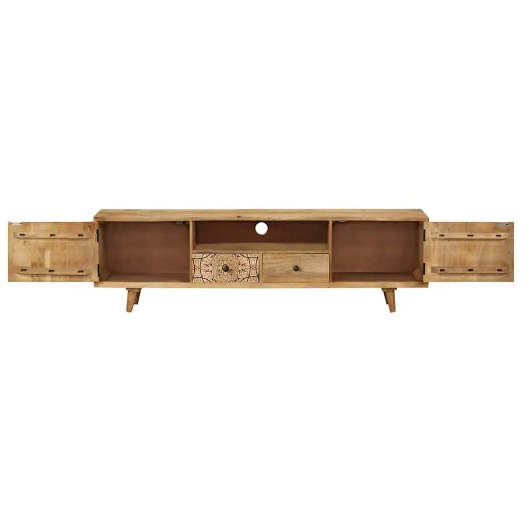 Solid Mango Wood Lowboard TV Cabinet 140x30x40 cm Brown Storage Unit