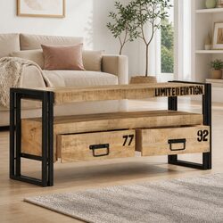 Mango Wood TV Cabinet with Drawers 100x30x45 cm