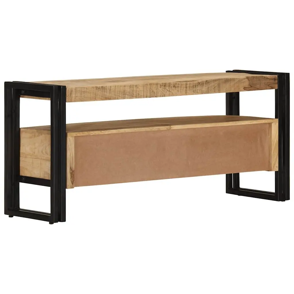 Solid Mango Wood TV Stand Storage Unit with Drawers 100cm x 30cm x 45cm Brown