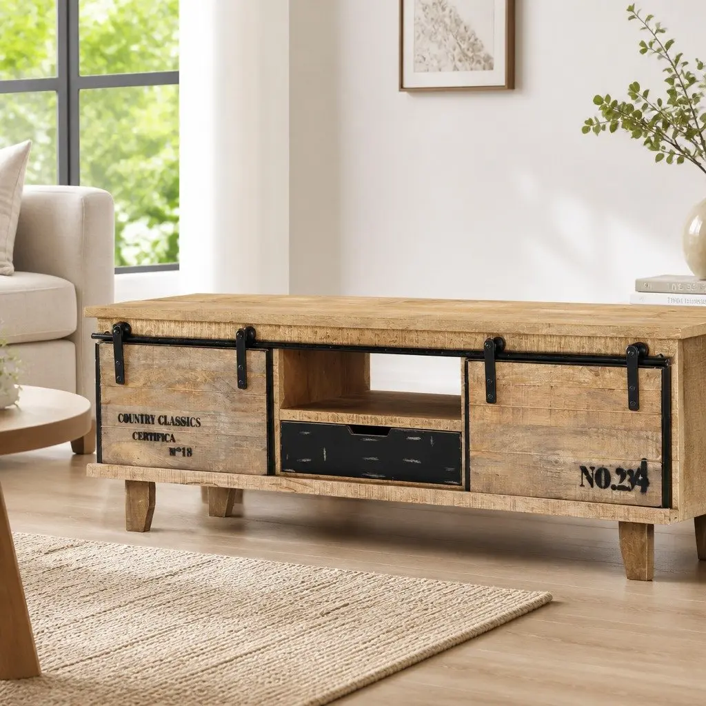 Brown Solid Mango Wood TV Cabinet 120x30x40 cm