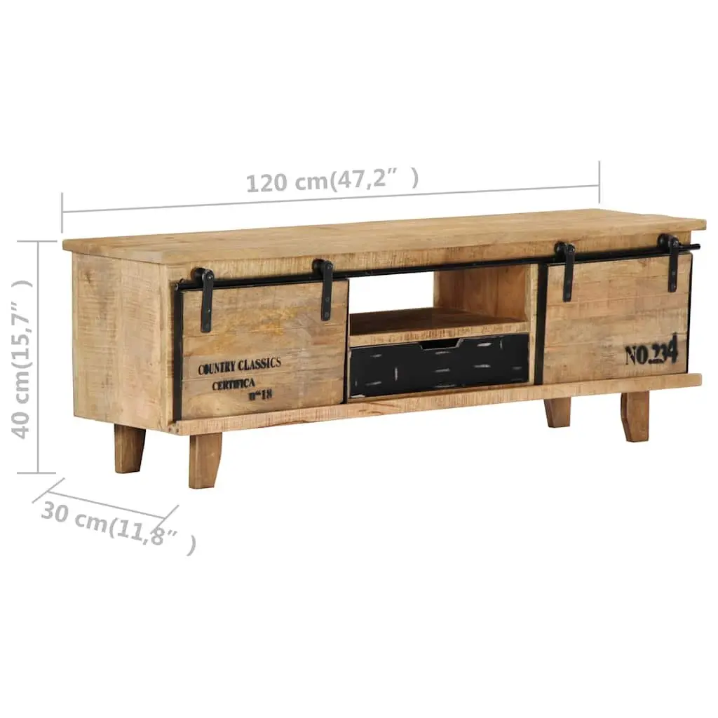 Brown Solid Mango Wood TV Cabinet 120x30x40 cm