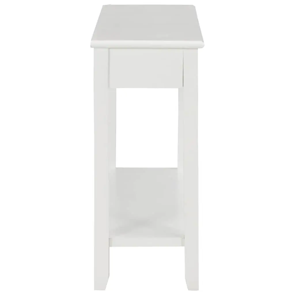 White Wooden Console Table with Drawers