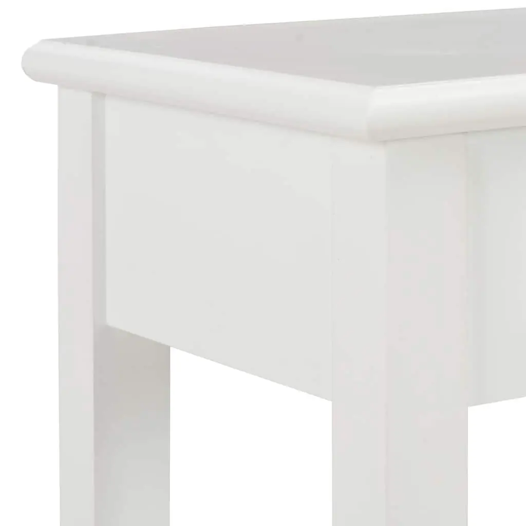 White Wooden Console Table with Drawers