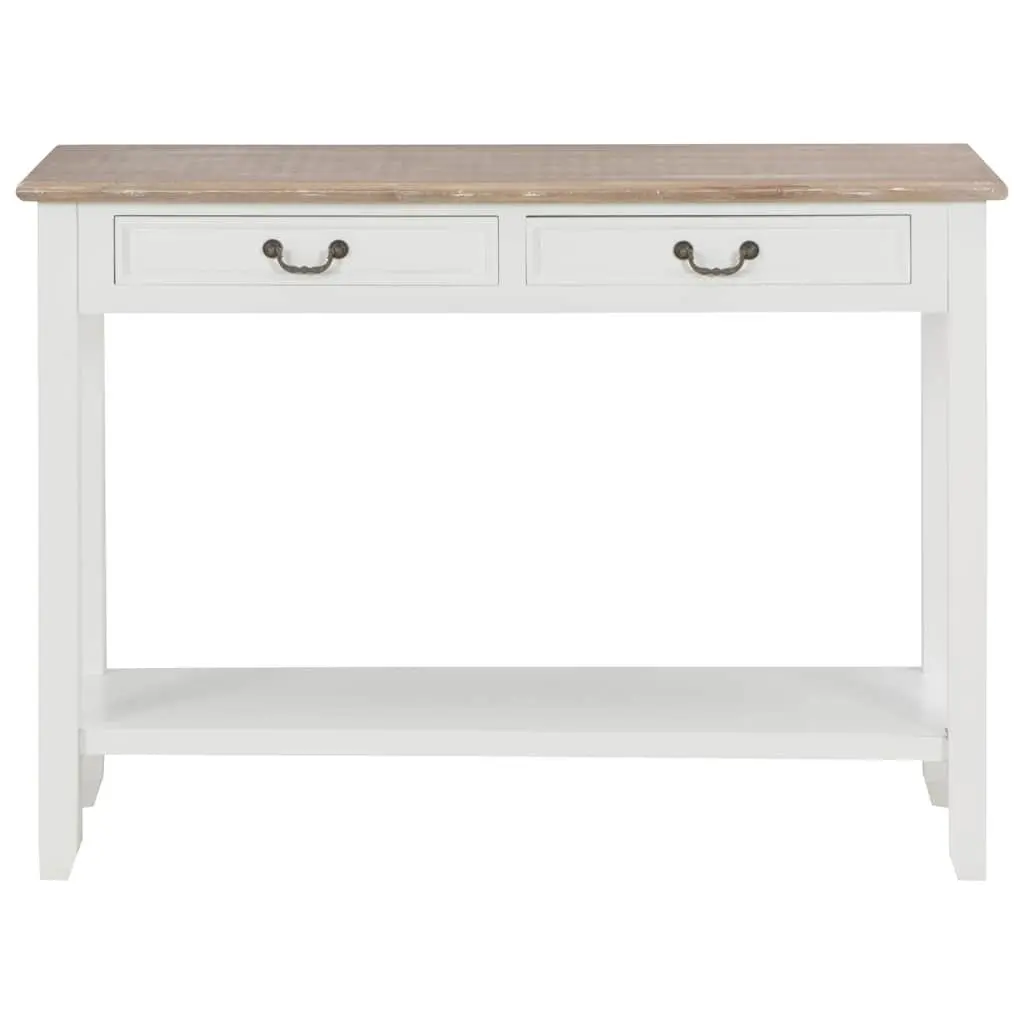 White Console Table with Drawers and Shelf