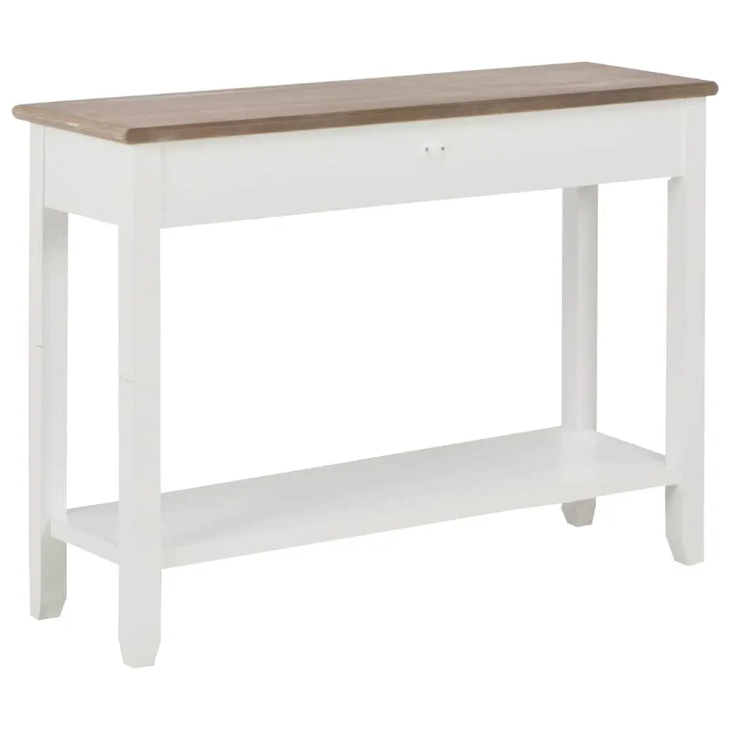 White Console Table with Drawers and Shelf