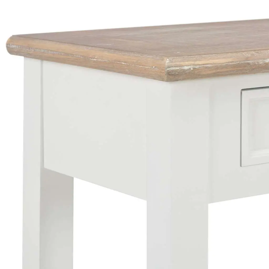 White Console Table with Drawers and Shelf
