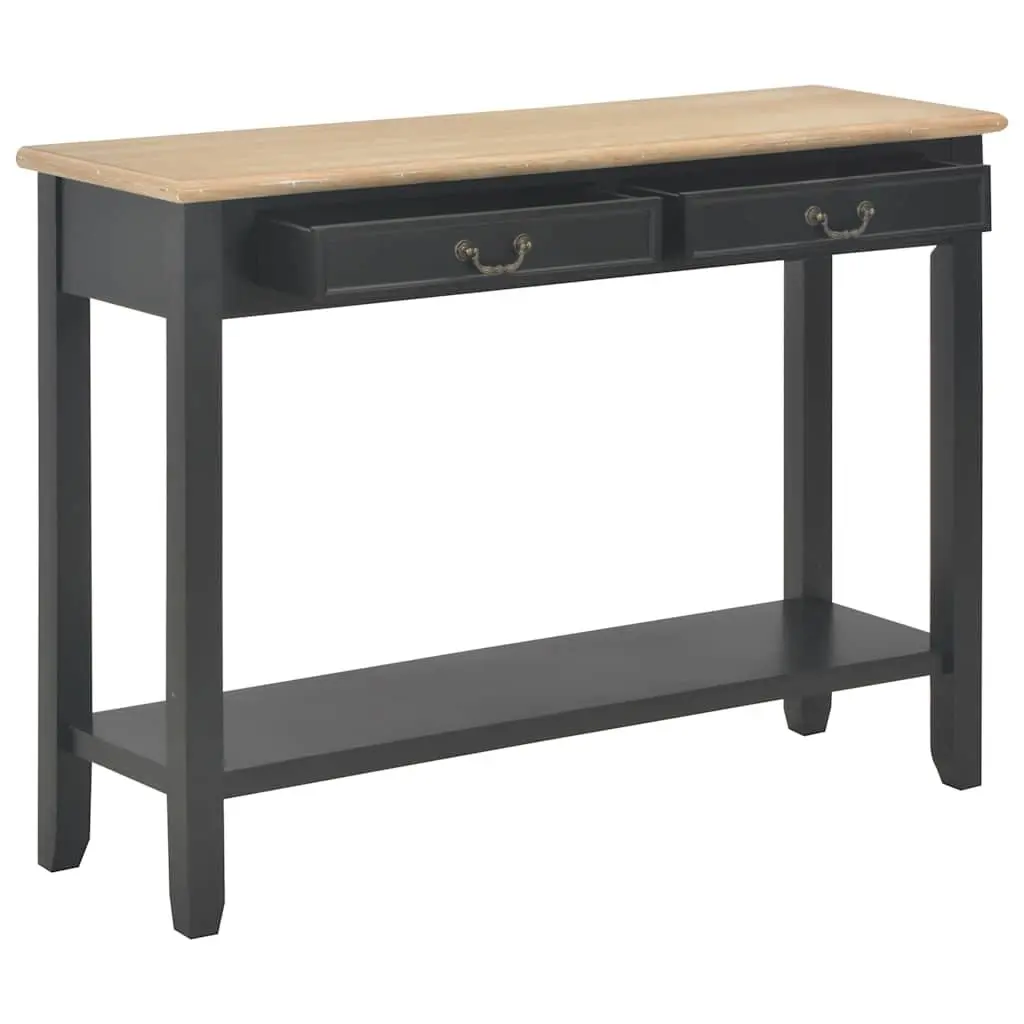 Black Wooden Console Table with Storage 110x35x80 cm