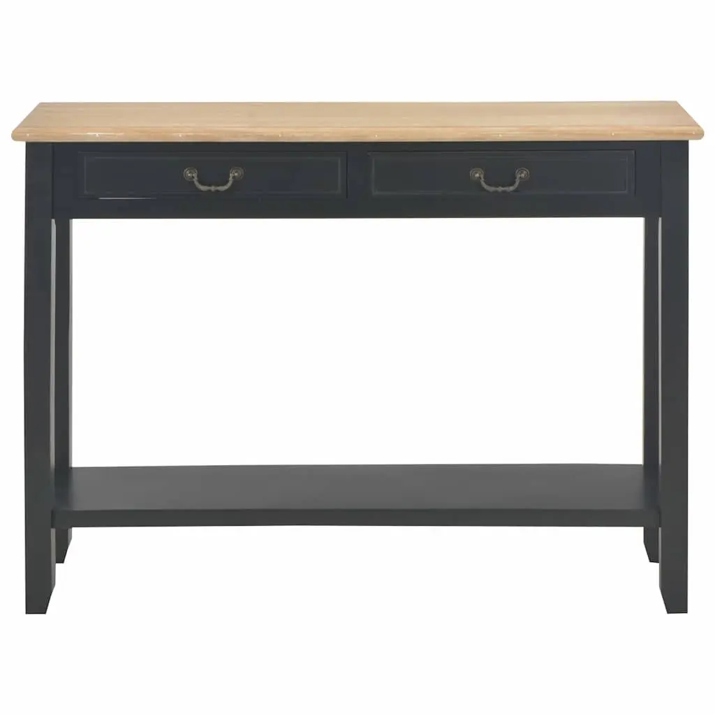 Black Wooden Console Table with Storage 110x35x80 cm