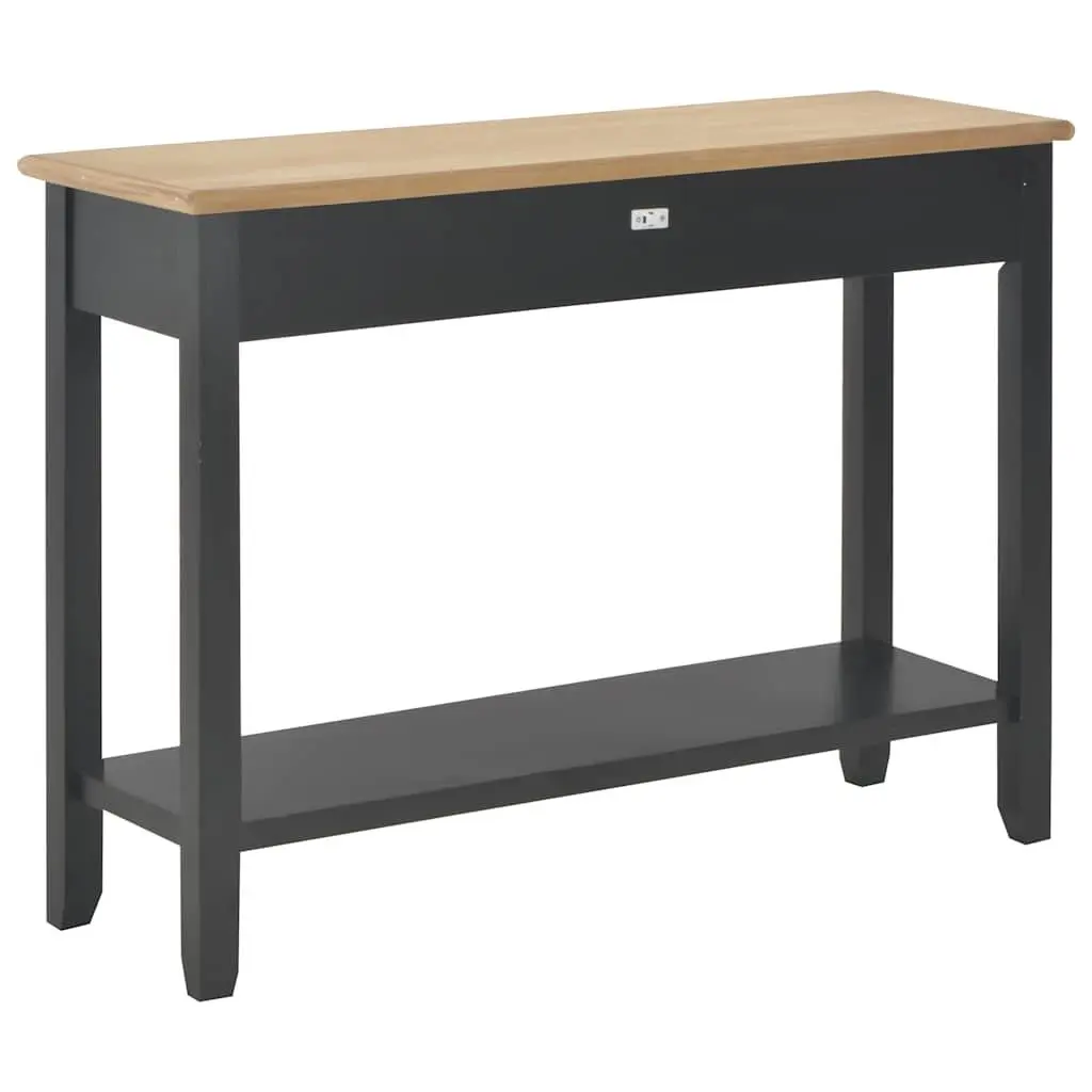 Black Wooden Console Table with Storage 110x35x80 cm