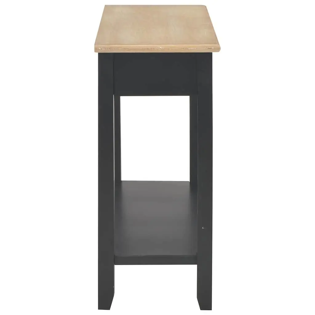 Black Wooden Console Table with Storage 110x35x80 cm