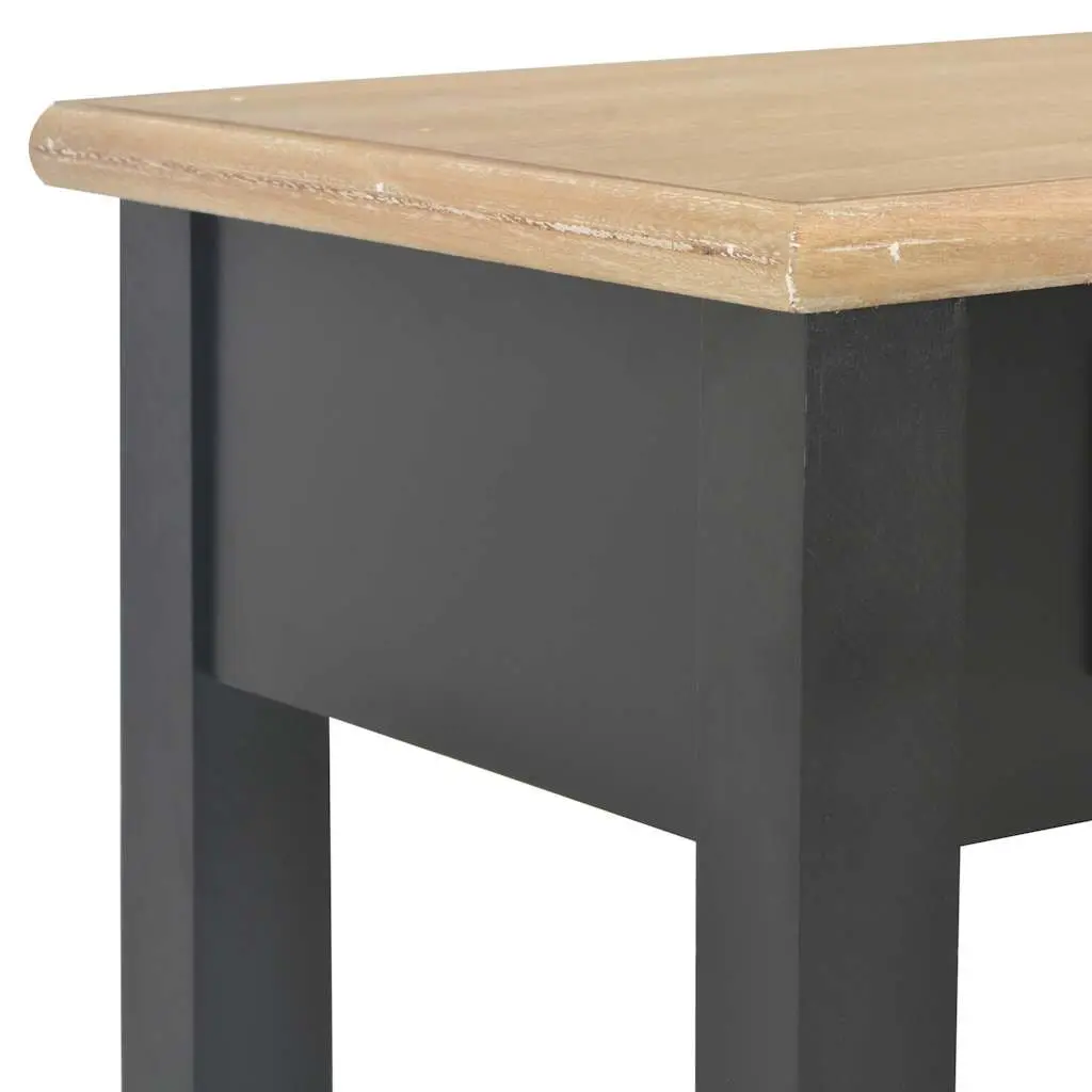 Black Wooden Console Table with Storage 110x35x80 cm