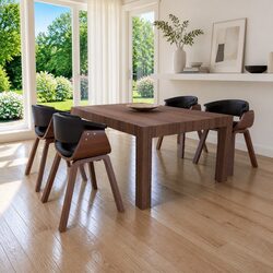 Set of 4 Stylish Dining Chairs with Faux Leather Seats