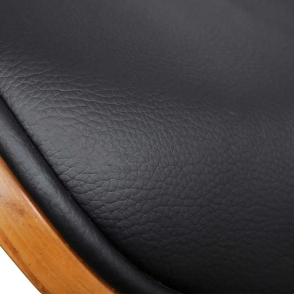 Dining Chairs Set Black Faux Leather Seat Bent Wood Frame 4 Piece