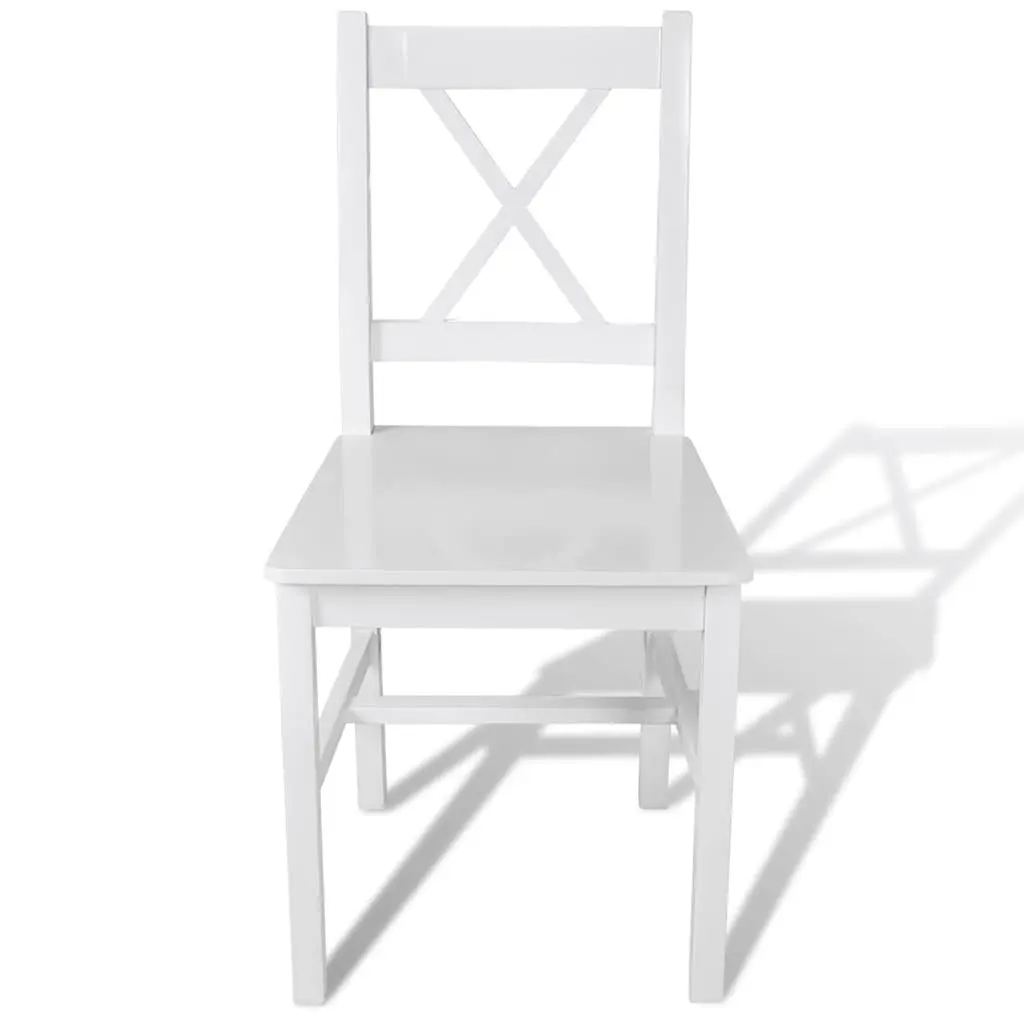Dining Chairs White Wooden Ergonomic Set of 6