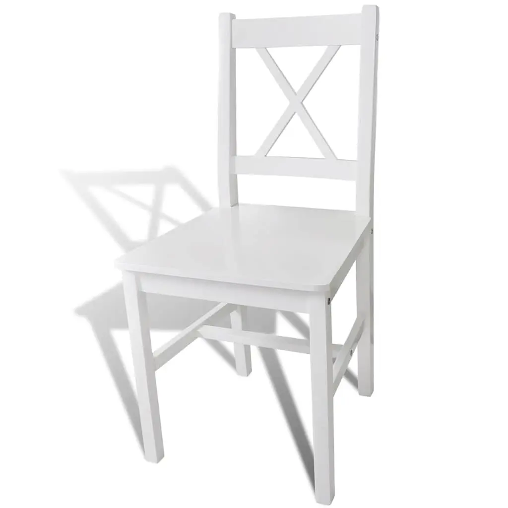 Dining Chairs White Wooden Ergonomic Set of 6