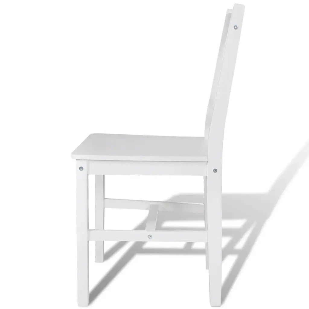 Dining Chairs White Wooden Ergonomic Set of 6