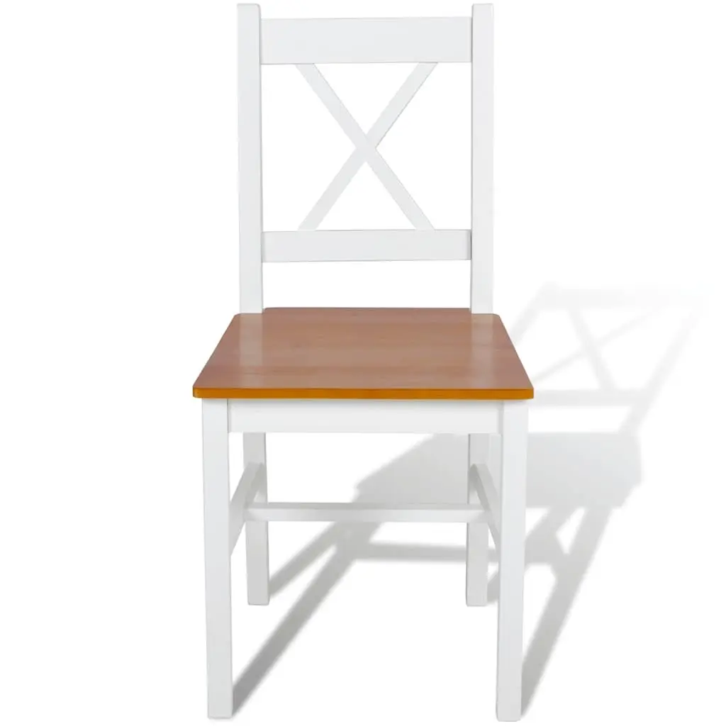 Dining Chairs Set 6 Pieces White Kitchen Room Furniture Wooden Seating