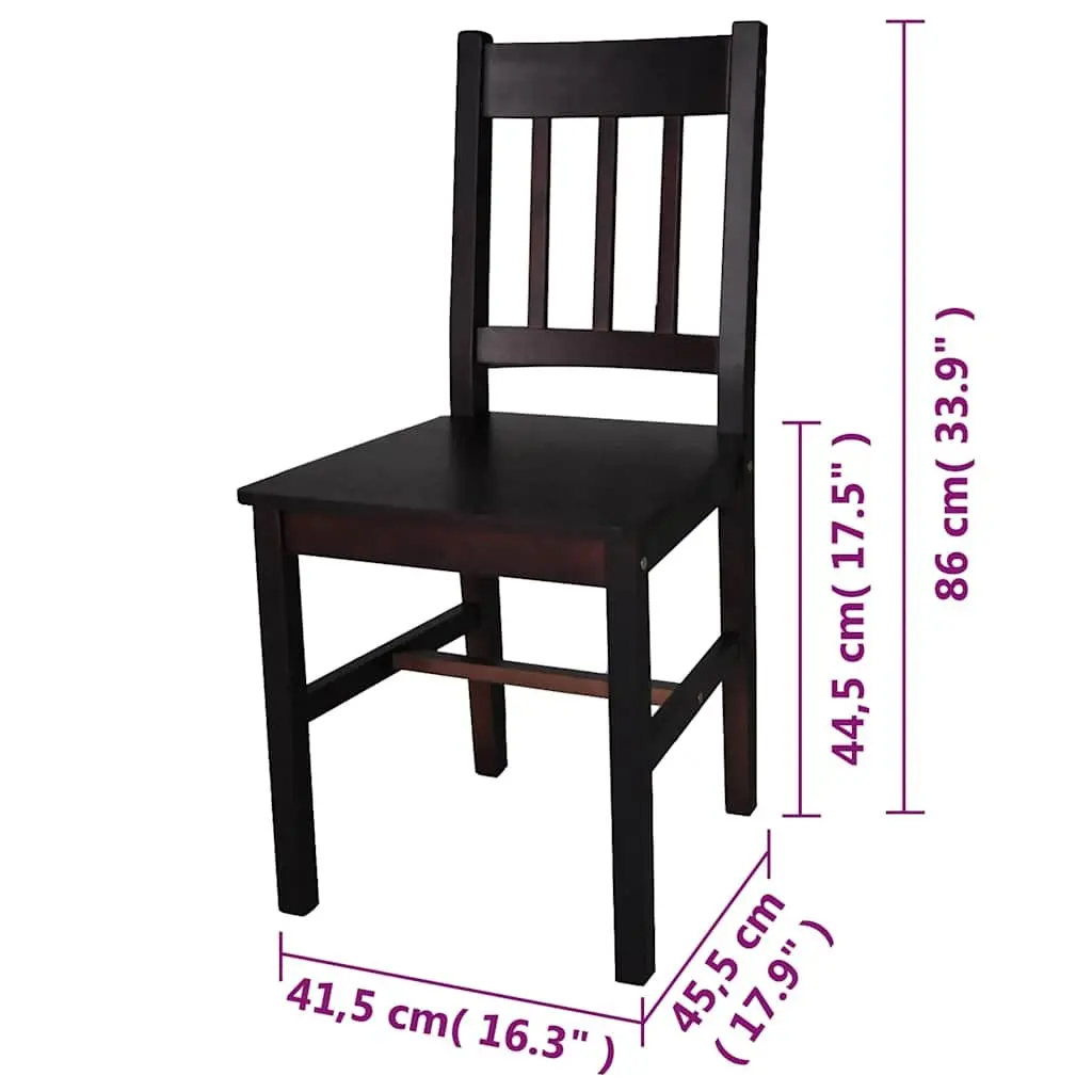 Dining Chairs Set 6 Pieces Brown Kitchen Room Seating Furniture Ergonomic Design