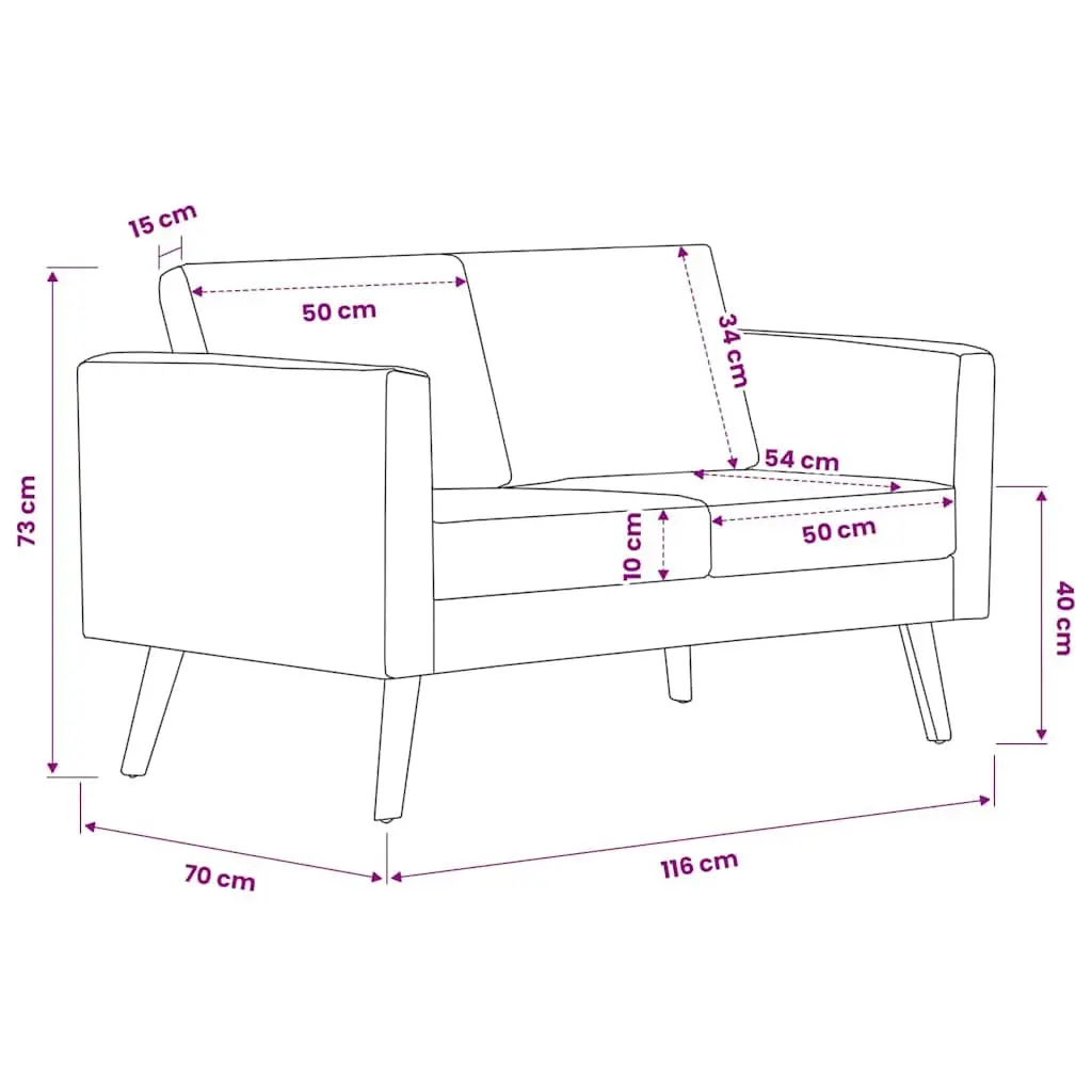 Sofa Set Grey Fabric 2-Seater 3-Seater Padded Cushions Wooden Frame Living Room Couch