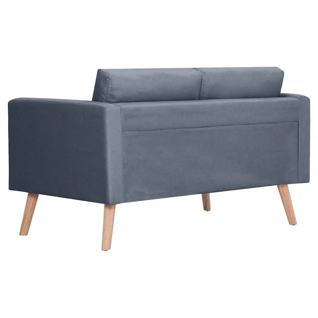 Sofa Set Grey Fabric 2-Seater 3-Seater Padded Cushions Wooden Frame Living Room Couch