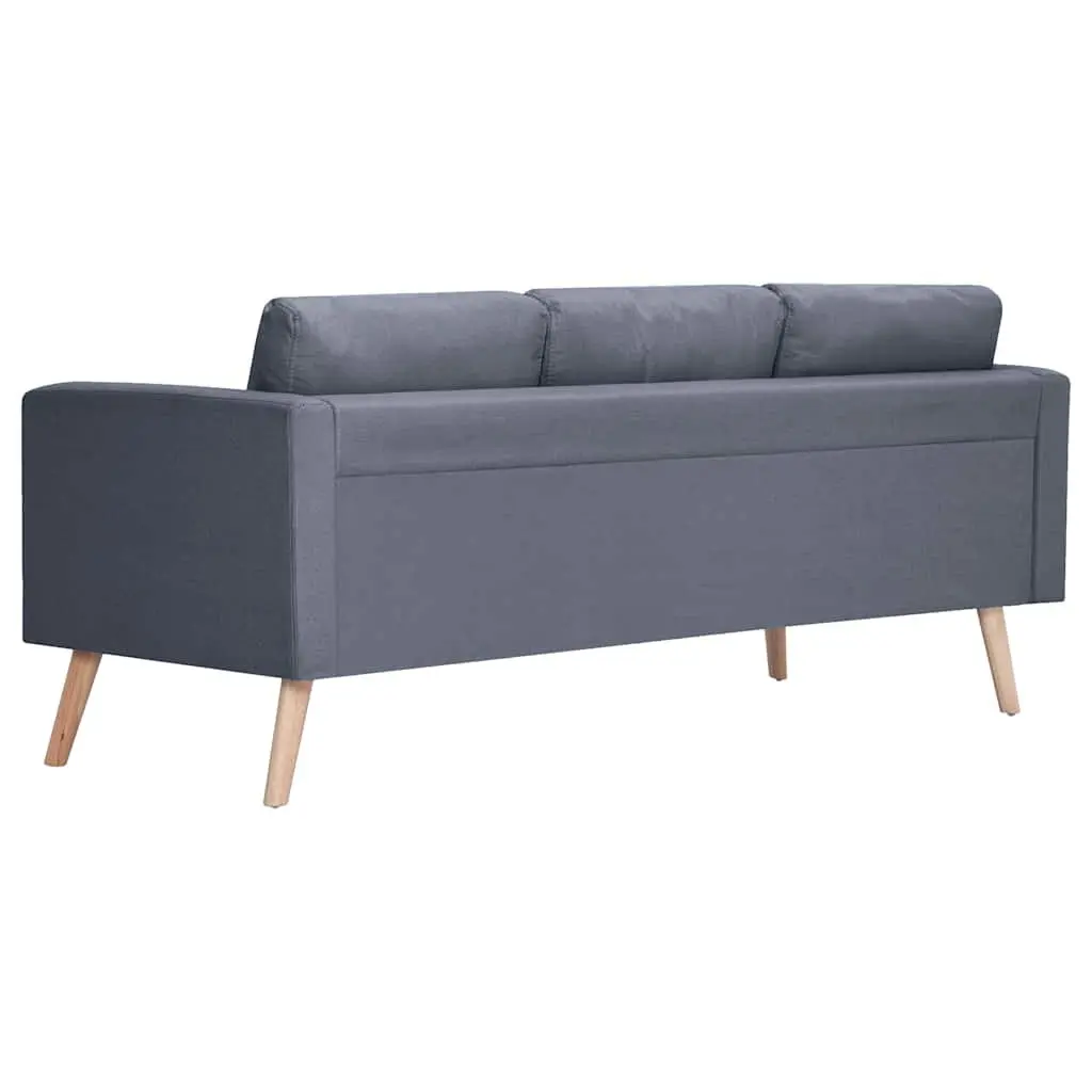 Sofa Set Grey Fabric 2-Seater 3-Seater Padded Cushions Wooden Frame Living Room Couch