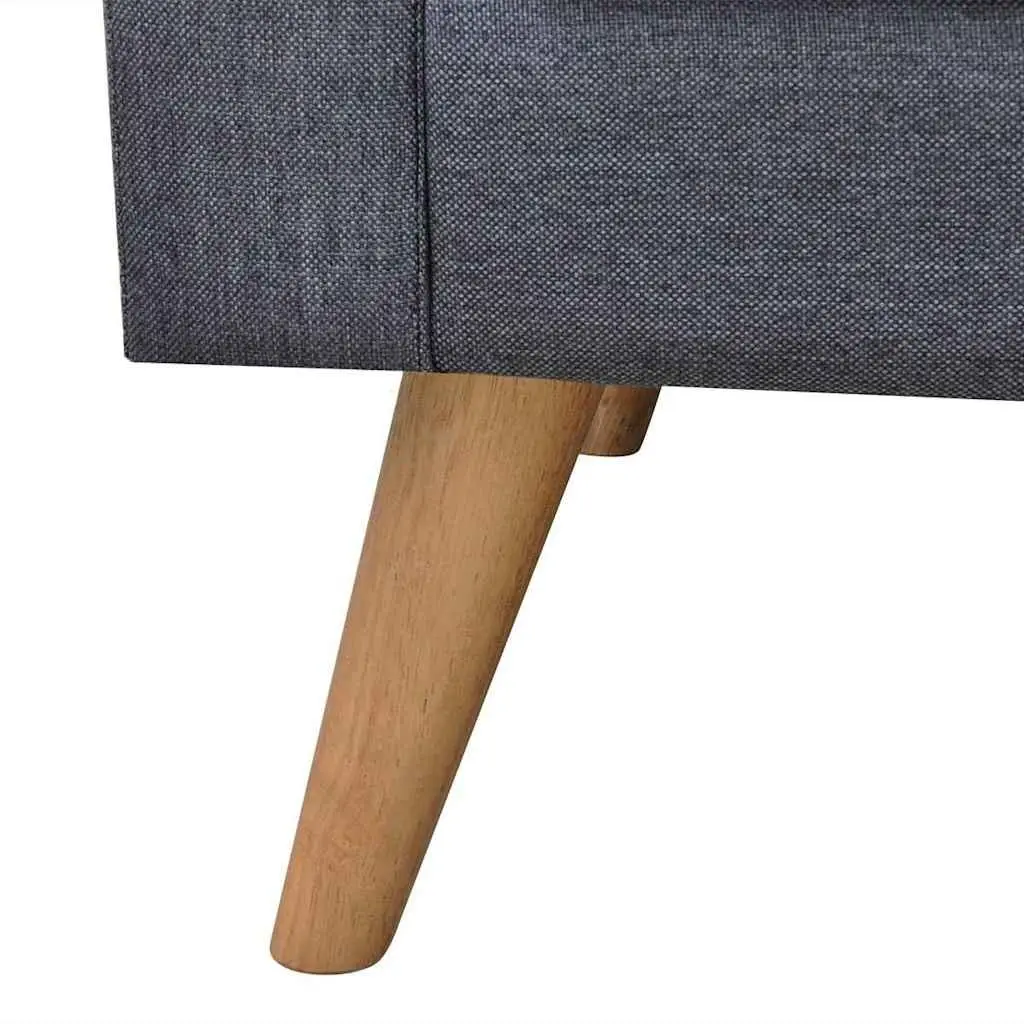 Sofa Set Grey Fabric 2-Seater 3-Seater Padded Cushions Wooden Frame Living Room Couch