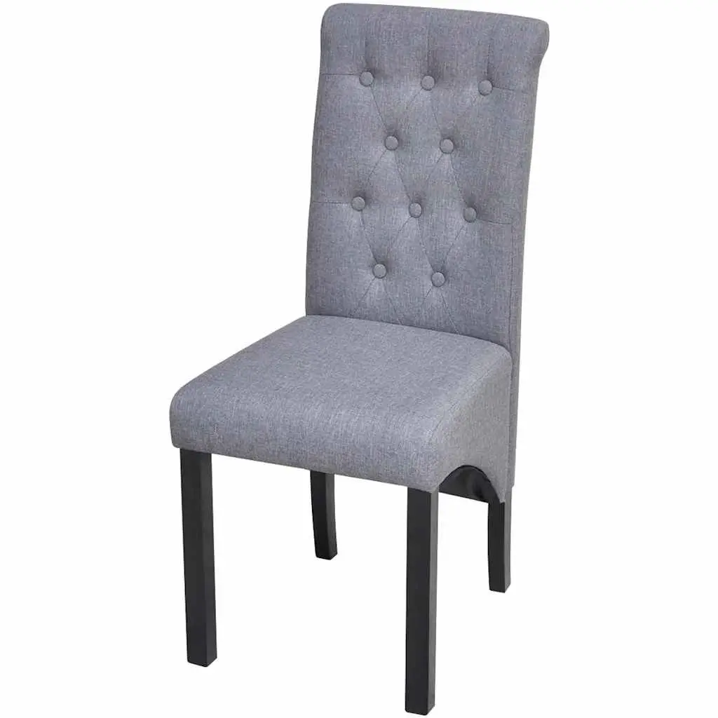 Dining Chairs Light Grey Upholstered 4 Piece Wooden Legs