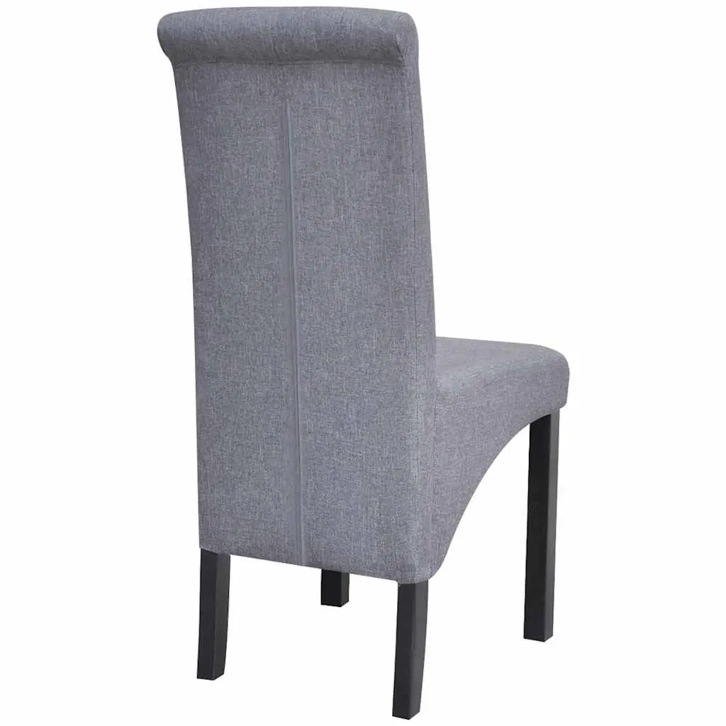 Dining Chairs Light Grey Upholstered 4 Piece Wooden Legs