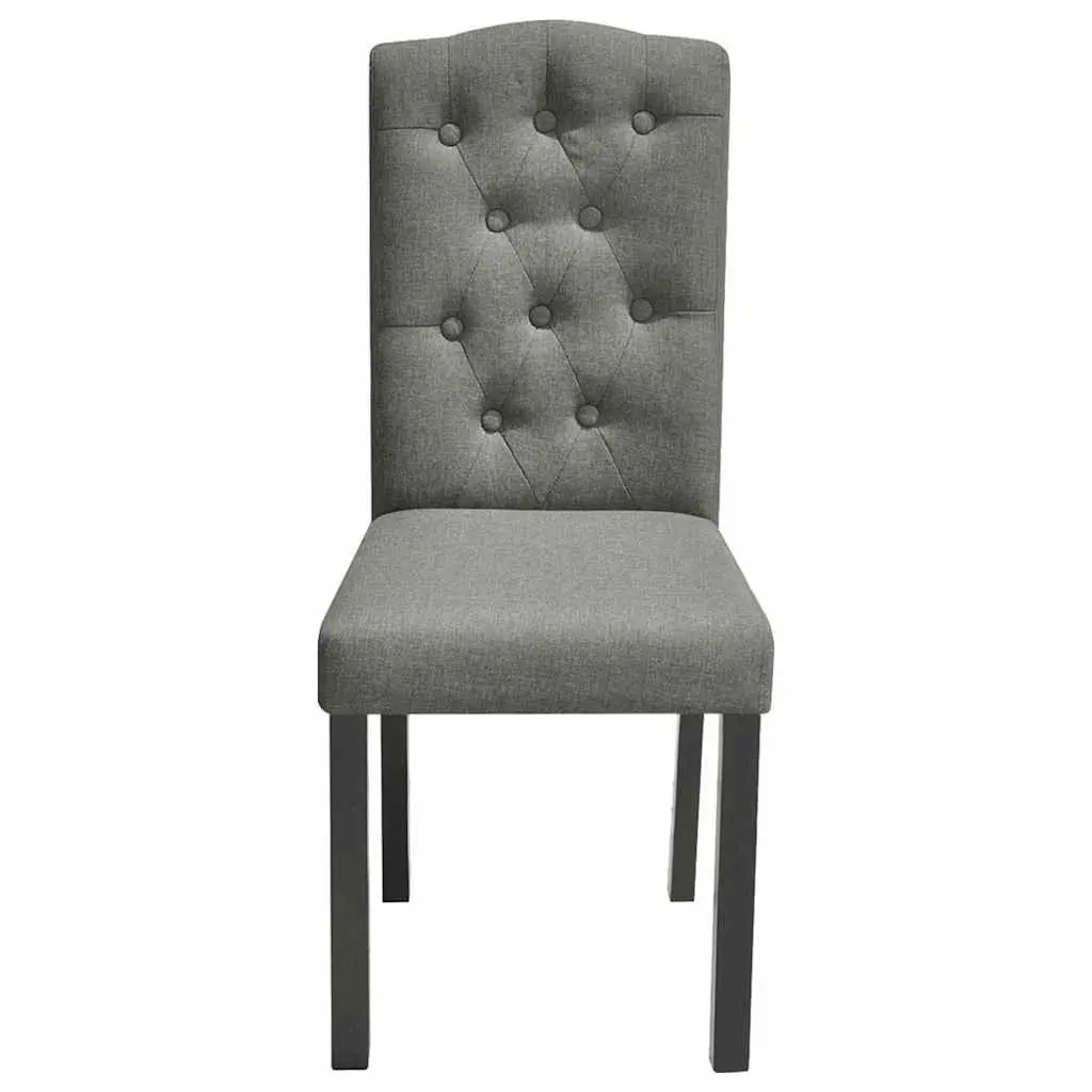 Dining Chairs Grey Fabric 6 Piece Kitchen Room Seat Wooden Legs