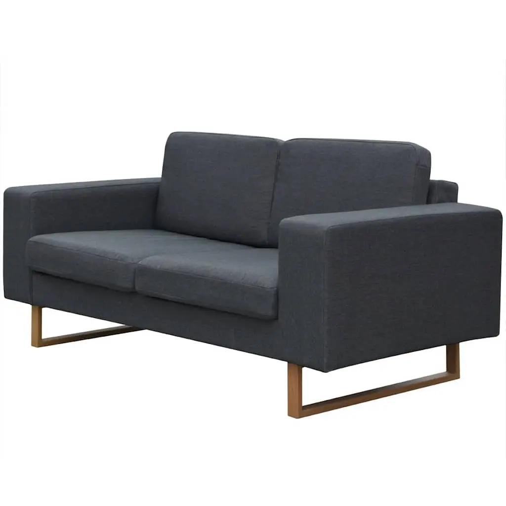 Sofa Set Grey 2-Seater and 3-Seater Fabric Removable Cushion Covers Machine Washable