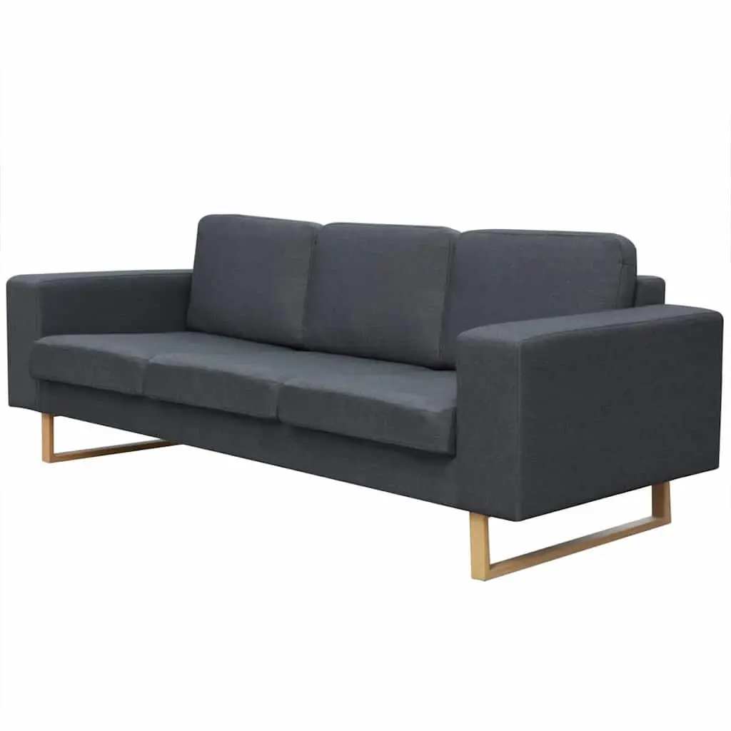Sofa Set Grey 2-Seater and 3-Seater Fabric Removable Cushion Covers Machine Washable